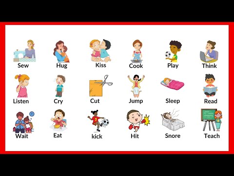 50 Common Action Words and Verbs in English With Pictures | List Of Action Verb for Beginner