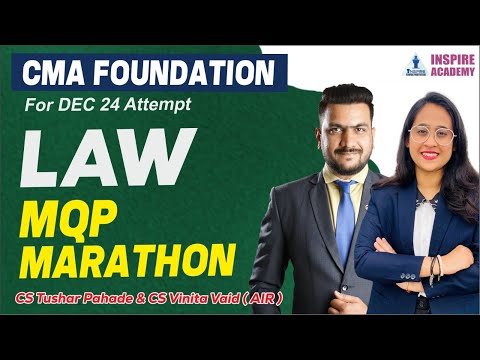 CMA Foundation Dec '24 📅 | MQP Marathon 📝 | Law & Communication 📚 | By CS Tushar & CS Vinita Vaid 🎯