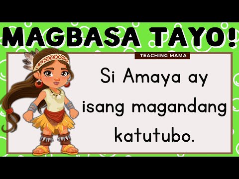 MAGBASA TAYO! | PAGSASANAY SA PAGBASA NG TAGALOG | FILIPINO READING FOR KINDERGARTEN | TEACHING MAMA