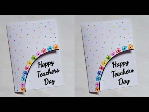 {last minute}white paper teachers day card idea at home/gift for teachers/A4 size paper card