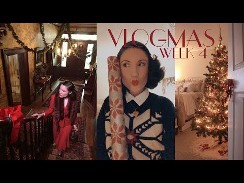 Vlogmas 2023 Week 4 - Wrapping Gifts, Historic Home, Sewing My Christmas Dress | Carolina Pinglo