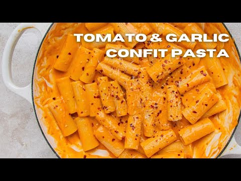 Simple cherry tomato and garlic confit pasta