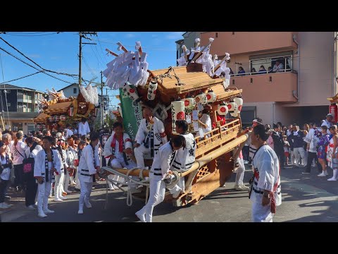 令和6年   大阪市鶴見区  秋祭り 本宮   中茶屋・浜・安田・茨田大宮  だんじり4町出会い  顔合わせ解散