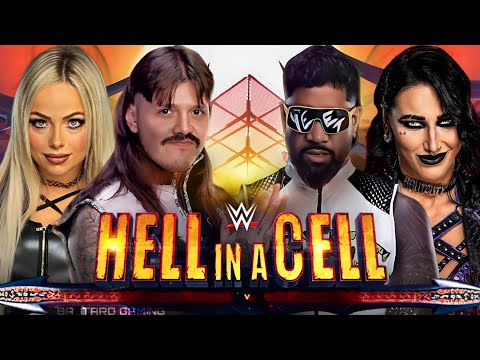 WWE 2K24 | Dominik Mysterio & Liv Morgan VS Jey Uso Rhea Ripley - Hell in a Cell Match