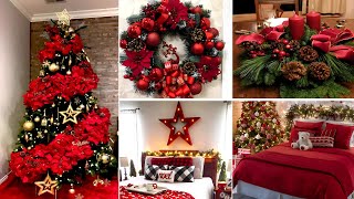 +100 CHRISTMAS DECORATIONS IDEAS 2024 - RED CHRISTMAS DECOR IDEAS - CHRISTMAS TRENDS 2024