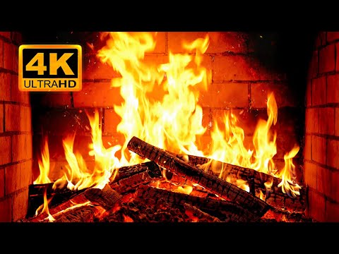 🔥 Fireplace 4K UHD! Christmas Fireplace with Crackling Fire Sounds. Fireplace Ambience