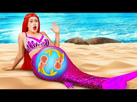 Pregnant Mermaid vs Pregnant Vampire! Funny Pregnancy Moments and Cool Hacks by Rocketmons!