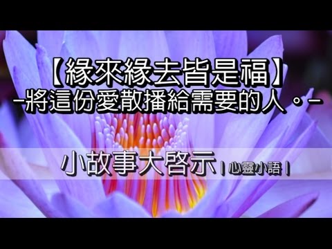 緣來緣去皆是福｜心靈小語｜