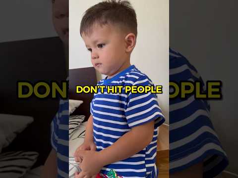 Telling my son it’s bad to hit people #funnybaby #parenting