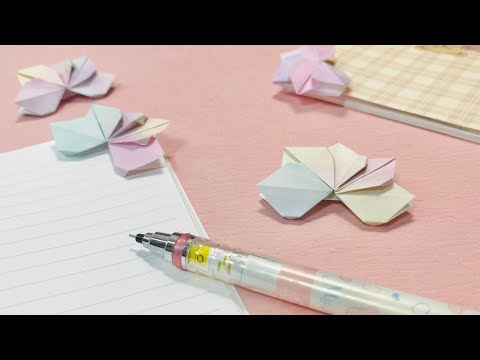 【折り紙】素敵な花の栞の作り方🌷かわいい便利な折り紙！