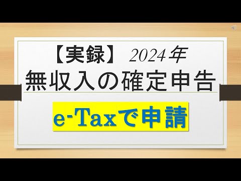 【実録】2024年 無収入の確定申告 e-Taxで申請