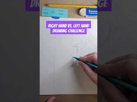 ✏️ RIGHT hand vs. LEFT hand drawing challenge | Tanjiro - Demon Slayer anime #art #shorts #animeart