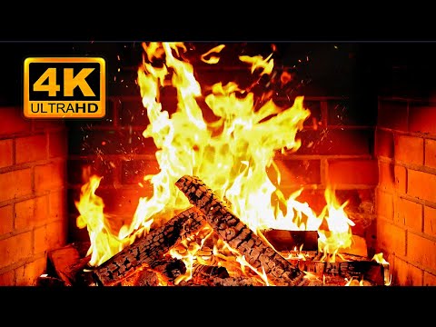 🔥 Cozy Fireplace 4K (12 HOURS). Fireplace with Crackling Fire Sounds. Fireplace Ambience