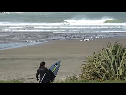 MY WIFE TAKES MY 8’0 GUN AND CHARGES MONSTER BEACH BREAK! NAZARE NEXT!