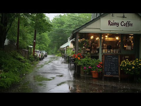 SOOTHING RAINFALL – Healing Rain Sounds for Relaxation | Rainy Café Atmosphere | Calming Rain ASMR