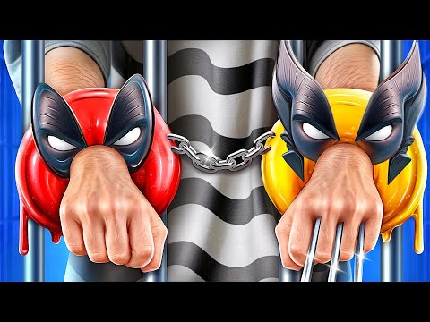 Deadpool in Superhero Jail! How to Escape from Hell Prison Deadpool vs Wolverine!