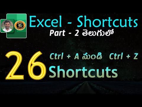 Ctrl + A To Ctrl + Z || Excel Shortcuts Part 2 in Telugu || MS EXCEL || By K. Ramesh