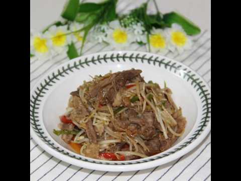 How to make a sophisticated beef side dish stir-fried with pork and vegetables