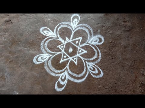 chithirai madham poo kolam rangoli design||easy rangoli