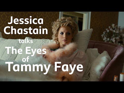 Jessica Chastain on going to church with Andrew Garfield while researching The Eyes of Tammy Faye