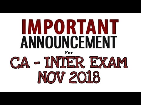 CA Intermiadate results Date Nov 2018 (Old and new course )(Expected)