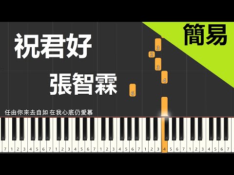 張智霖 祝君好 鋼琴教學 簡易單手版