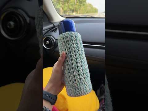 Crochet Water Bottle Holder 💦 #crochetcover #cover #crochetwaterbottleholder #crochettutorial