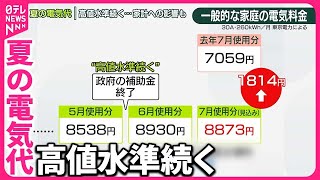 【夏の電気代】1年前と比べ約1800円高く  7月も高水準…家計に影響も