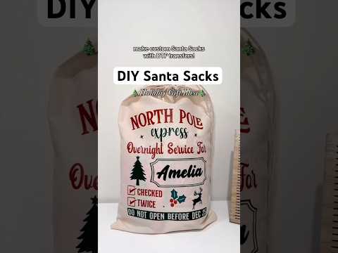 DIY Christmas Gift Idea: Santa Sacks 🎅🏼🎄 #diychristmasgifts #dtftransfer #giftsforkids