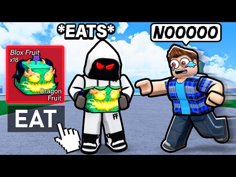 Eating NEW DRAGON FRUIT In Front Of SCAMMERS.. (Blox Fruits)