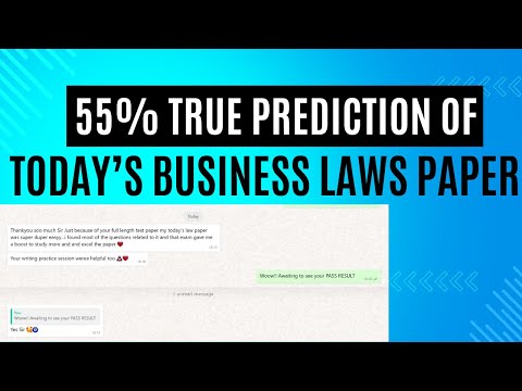 55% Ditto PREDICTION of today's BUSINESS LAWS Paper June 2024 #cafoundation #businesslaws