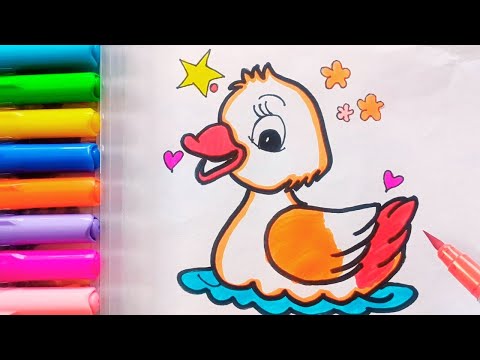 Drawing and Painting Donald Duck in water for Kids & Toddlers | Simple Drawing, Coloring #drawing