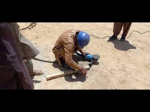 Steel wire roop cutting with grinder