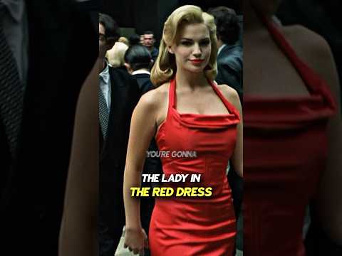 The lady on the red dress