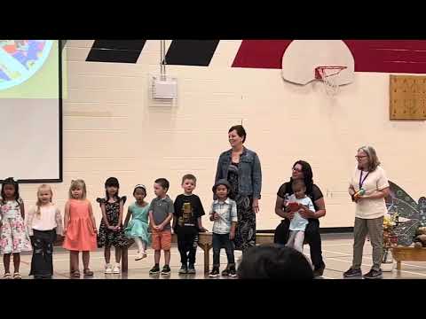 Kyle with his classmate during Pre K Celebrations #prekkids  #2024 #stagnes #moosejaw #canada #kyle