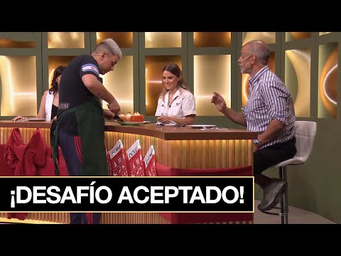 Petersen desafió a Emanuel a servir los tomates rellenos sólo con una espátula: ¿Podrá?