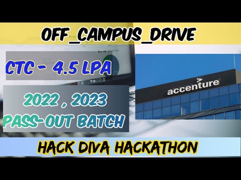 Off Campus Drive for 2022 & 2023 batch // Accenture Hack Diva Hackathon /#placement #accenture #jobs