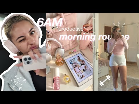 ☁️6am *productive* morning routine 🎧 {gym, THAT girl inspo, compras, organización...} ⭐️