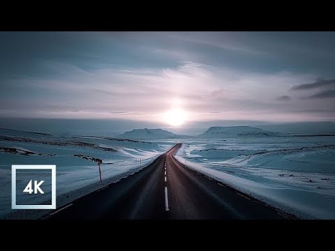 Relaxing Snowy Drive in Iceland | Driving to Akureyri in Northern Iceland ASMR 4K