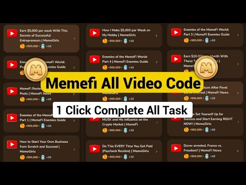 Memefi All Video Codes And Answer | memefi video code