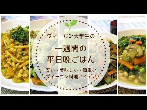 【ヴィーガン料理|VEGAN】一週間の平日晩ごはん｜安い・簡単・美味しい料理アイデア🌱Yuka