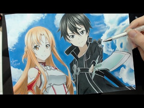 Speed Drawing - Asuna and Kirito (Sword Art Online)