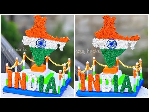 Independence day special craft ideas 2023 / How to make INDIAN Map 3D model / 15 august craft ideas