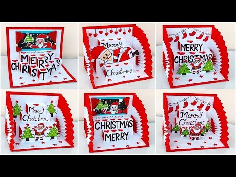 DIY Top 6 Christmas pop up cards 2023 / Christmas greeting card making ideas / Merry Christmas card