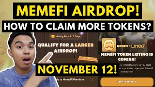 MEMEFI AIRDROP IS COMING! HOW TO CLAIM MORE TOKENS AND QUALIFY FOR AIRDROP IN MEMEFI? NOVEMBER 12