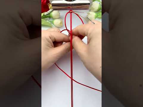 Small dragon scale red rope simple braided bracelet tutorial handmade DIY red rope bracelet brac