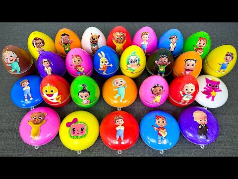 Finding Mini Circle Pinkfong, Cocomelon Rainbow Dinosaur Eggs with CLAY ! Satisfying ASMR Videos