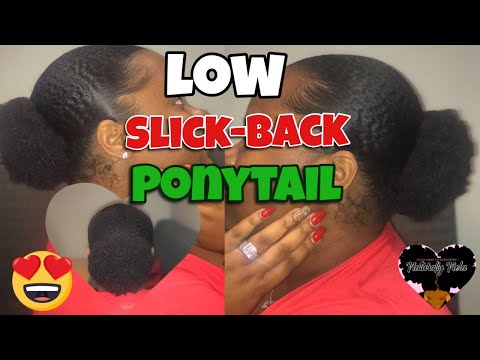 Middle Part Slick Down Bun | Sleek Low Bun| Slick Back Ponytail