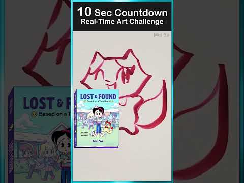 This is CRAZY!! 🤯 10 Seconds to Draw a Cat: Meiow | Lost & Found Preorder Gift #artshorts #meiyu