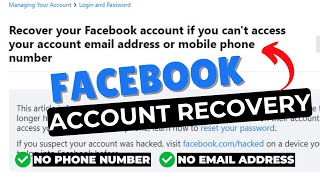 How to Recover Your Facebook Account Without Email or Phone Number